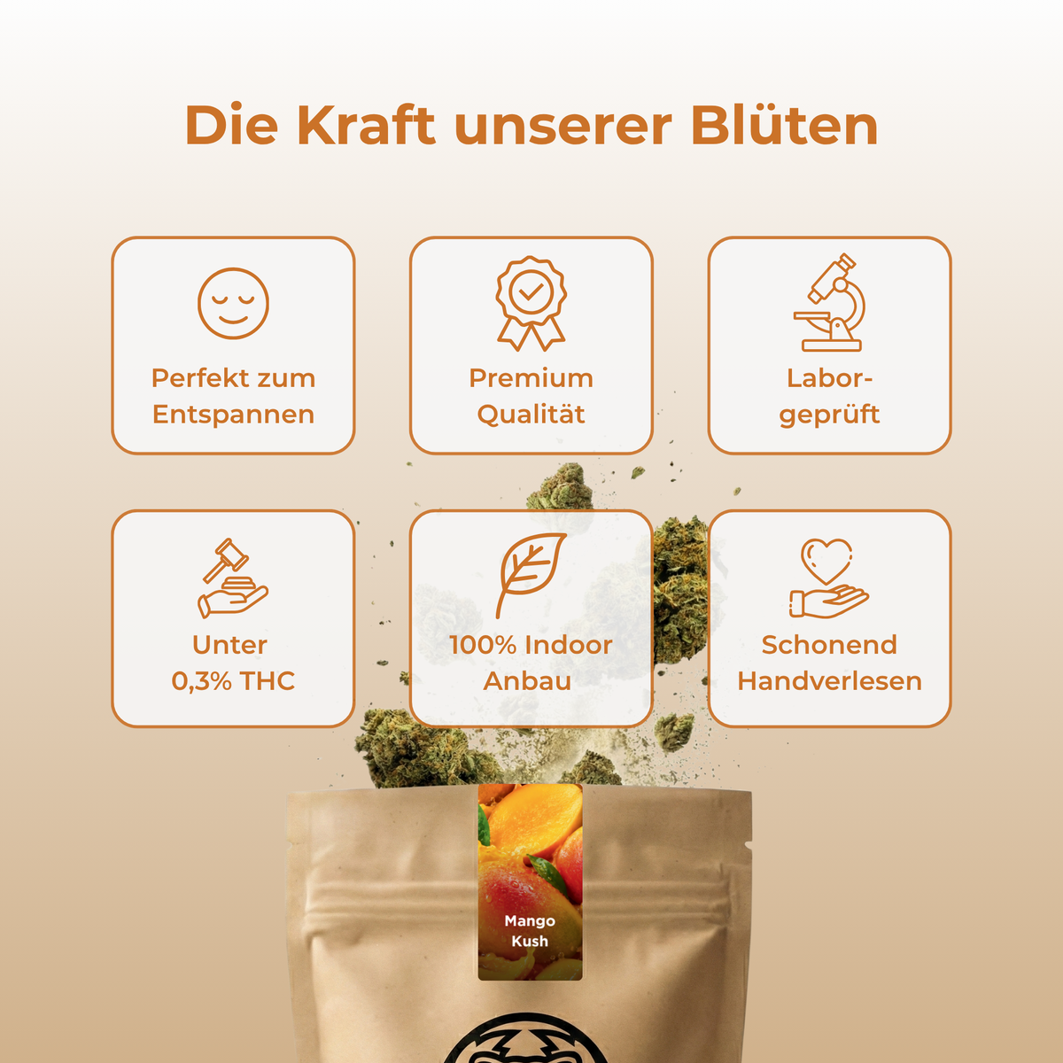 Mango Kush Ökopack Blüten Lucky Hemp